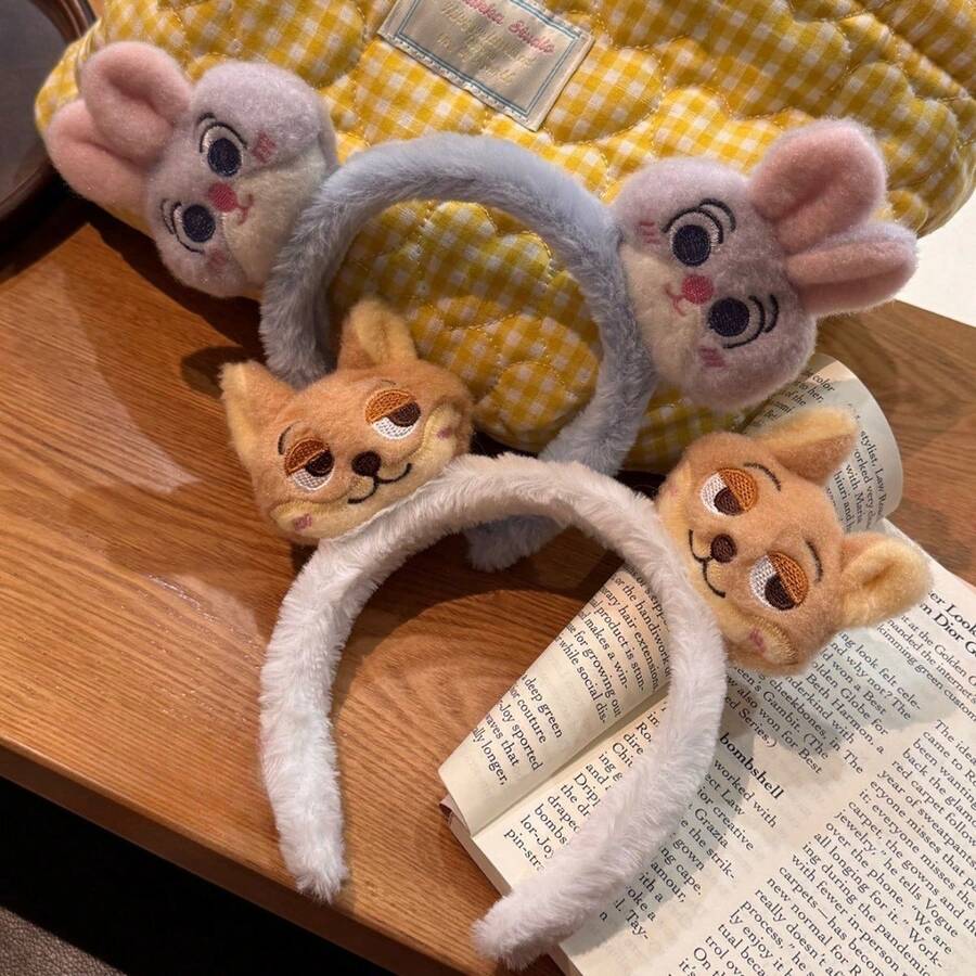 Disney Zootopia Plush Headband, Cartoon Judy Hopps & Nick Wilde Headband, Hair Accessories - Multicolor - View 1