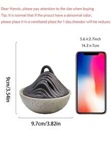 1个山形香炉创意倒流香炉，适用于家居香薰和装饰——艺术陶瓷香氛扩散器，独特的波浪纹理，是放松、冥想、瑜伽和桌面摆件的理想之选（送给养生爱好者的完美礼物） - 彩色 - 查看 10