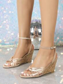 Giày sandal đế xuồng mũi tròn màu hồng đa năng dành cho nữ, thích hợp cho các buổi tiệc tùng, hộp đêm và sinh hoạt hàng ngày. - Hồng - Xem 2