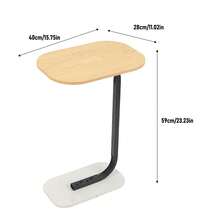 Mesa Auxiliar En Forma Mesa De Centro Modernas, Mesa Auxiliar De Acero Inoxidable Para Sala Y Recámara, Mesita De Noche Para Espacios, Alto 60 Cm - Albaricoque - Ver 4
