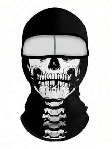 1pc Unisex Autumn/Winter Elastic Moisture-Wicking Motorcycle Riding Balaclava Printed Face Mask, Suitable For Outdoor Activities, Parties, Cosplay - Multicolor - View 13