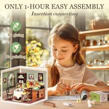Robotime Rolife Super Creators DIY Plastic Mini House Building Kit - 3D Puzzle With LED Lights, Compatible With Mini Figures, Multiple Themes To Choose From, Suitable For Teenagers And Adults, Interior Decoration, Ideal Christmas Or Birthday Gift(Sweet Sips Tea) - 11-Sweet Sips Tea - 查看 5