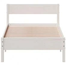 vidaXL Cadre de lit sans matelas blanc 90x200 cm bois de pin massif - Bianco - Visualizzare 4