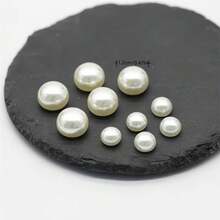 10/20/30 pièces Accessoires de décoration de vêtements en faux perles en demi-cercle - Blanc - Voir 11