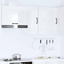 vidaXL Armadio murale da cucina Kalmar blanc bright bois ingénierie - Bianco - Visualizzare 3