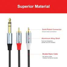 mhjANDAPA 2M Cable de Audio 1/4" a RCA - Divisor Y 6.35mm TRS a RCA Dualsleeping Bags - 219165114 - Ver 6