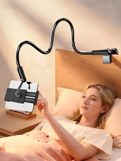 Support de téléphone portable, support de lit pour homme paresseux, support de tablette iPad pour lit, pince sur la surface du lit, universel et polyvalent à rotation 360 degrés, réglage style bouton, stable et facile à ajuster. Compatible avec , téléphone Android, cadeau pour anniversaire, famille, amis pour bureau, dortoir et usage domestique. Cadeaux anniversaire maison dortoir bureau Support de téléphone rotatif à 360 degrés Charge élevée