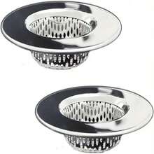 2pcs Bathtub Drain Strainer/Hair Catcher Stainless Steel Basket, Fits 1.65-3.0 Drain, Shower, Bathroom, Laundry Room Home Bathroom Decor Fall Decor Back To School - Silver - View 1