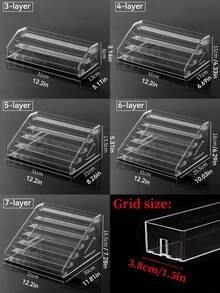 1pc Acrylic Nail Polish Gel Display Stand, Multi-Layer Makeup Storage Organizer Tray, Cosmetic Display Rack, Suitable For Nail Salon, Home, Room, Bedroom, Bathroom - Transparent - View 4