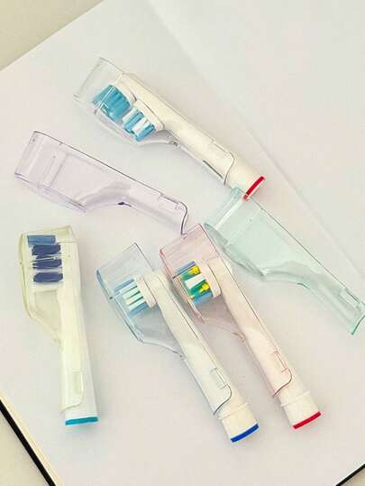 1-4pcs Vel Electric Toothbrush Long Brush Head Protective Cover, Transparent Hygienic Dust-Proof Protective Cover, Suitable For Electric Toothbrush Replacement Brush Heads - Transparent Travel Case Applicable, Fit Design, Odorless, Durable Plastic Cover, Providing Extreme Cleaning And Protection (Suitable For Most Models)