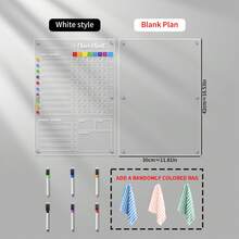 1 set Tableau blanc acrylique format A3, autocollants décoratifs magnétiques colorés pour réfrigérateur, tableau à effacer à sec réutilisable en acrylique coloré avec 6 trous de renforcement, tableau d'écriture de haute qualité, grand tableau mémo (comprend 6 marqueurs de tableau blanc + un efface de couleur aléatoire) - beaucoup - Voir 15