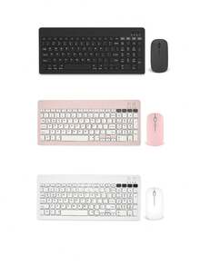 AKKHOO Bộ bàn phím và chuột không dây 2.4G, chế độ kép Type-C, 3 mức DPI, đầu thu USB, giảm tiếng ồn, tương thích với Windows/IOS/Android - Nhiều màu - Xem 2