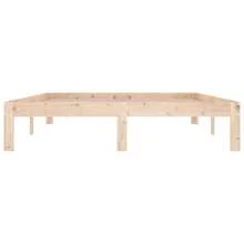 vidaXL Cadre de lit sans matelas bois de pin massif 140x190 cm - Tabac - Voir 4