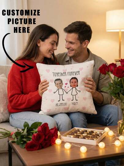 1 pieza Funda de almohada personalizada con foto, regalo de aniversario de boda para la pareja, para decoración del hogar, Día de San Valentín, Navidad, Acción de Gracias, Día de la Madre, Día del Padre, regalo para papá o mamá, patrón de Año Nuevo, foto de jóvenes/pareja/familia, para aniversarios, para el Día de la Madre, para cumpleaños, para el Día de San Valentín, para graduación, para el Día del Padre, para bodas, para inauguración de la casa, sofá, cama, coche, salón de té, dormitorio, baño, sala de estar, comedor, selección de temporada, renovación otoñal del hogar, decoración de otoño