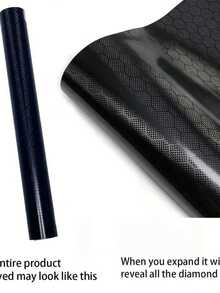 1卷高档黑色汽车摩托车蜂窝PVC乙烯基贴膜 - 防水防刮保护膜，多用途变色贴膜 - 均碼 - 查看 6