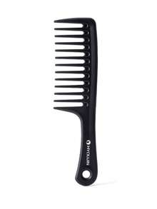 HYOUJIN Peine de dientes anchos, peine de corte, peine de cola largo, pelo mojado largo, pelo alisado, ideal para todo tipo de cabello, especialmente rizado y resistente al calor, C Wide Tooth Comb - Negro - Ver 1