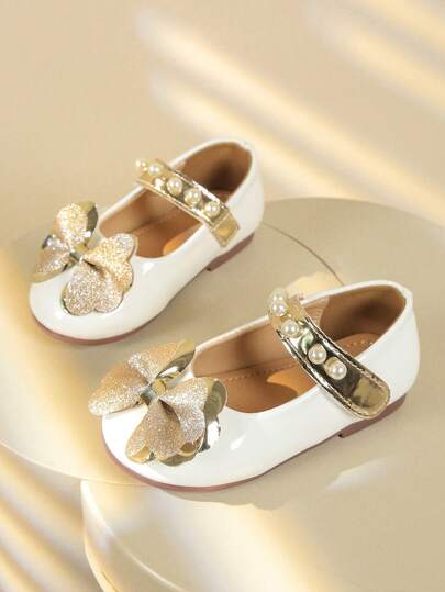 Girls' Flat Bow Tie Casual Princess Shoes, Comfortable & Versatile