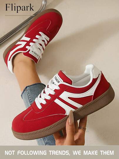 Flipark Women's Sneakers, Casual Sneakers, Platform Sneakers, Retro Sneakers, Flat Shoes, Casual Shoes, Fashion Sneakers, Daily Shoes, Student Shoes