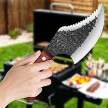 Cuchillo Vikingo Mini 5 Pulgada,Cuchillo Carnicero Forjado A Mano Con Vaina,Cuchillos Chef De Cocina,Acero De Alto Carbono,Aplicar Para El Hogar,Camping,Barbacoa,Restaurante,Cortar Carne,Escamar - Rojo - Ver 9