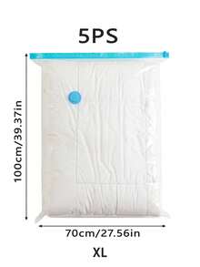 1/5/10个装便携式旅行收纳袋，大容量压缩袋，真空压缩袋，可重复使用真空袋，可折叠收纳盒，印花行李袋，防尘包装袋，防潮杂物袋，适用于衣物、床上用品、衬衫、卧室、衣柜、浴室、户外装备、家居收纳、返校季、旅行和度假必备品 - 彩色 - 查看 18