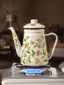 1个搪瓷咖啡壶（带花卉图案）、糖罐、茶壶、水壶、零食罐、水果罐、调味罐 - 花卉 - 查看 10