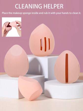 1/6/10 Stück Make-up Schwamm Aufbewahrungsbox, neuer Ins Stil zarter Silikon Make-up Blender Organizer Kasten, tragbare staubdichte atmungsaktive Make-up Schwamm Aufbewahrungsbox, geeignet für Reisen, Outdoor, Zuhause, Schlafzimmer
