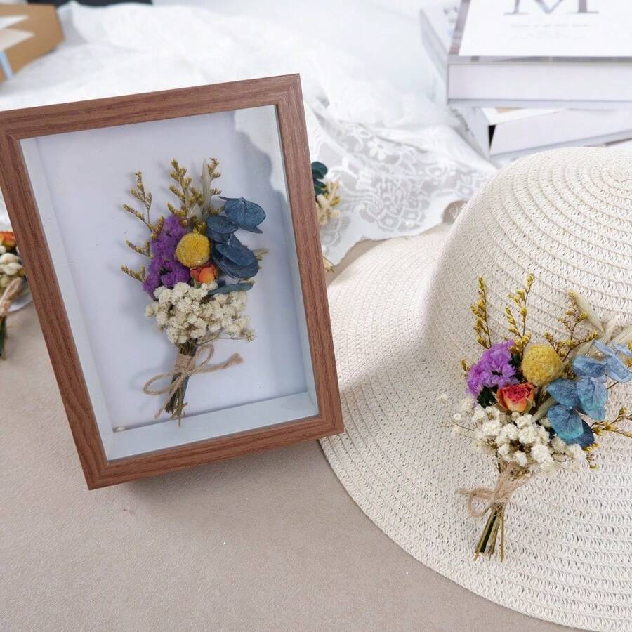 1/3/5/7/9pcs Boho Dried Flower Bouquet Mini Wedding Handmade Dry Flowers Decor For Vase Crafts DIY Photo Boutonniere For Men Floral Plant Wedding Home Accessories Arrangement Bouquet Valentine'S Day Gift - F11 - View 1