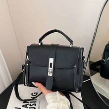 Multineos Comercial Large Women's Crossbody Shoulder Bag With Side Strap, Made Of PU Leather - Black - View 3