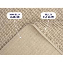 American Soft Linen Bath Rug, 20 In 34 In 1OO% Cotton Bath Mats Rugs For Bathroom, Slip Reducer Washable Shaggy Form Area Rugs, Beige Bath Rug - Beige - View 3