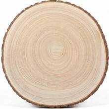 1/2/10pcs Natural Paulownia Wood Slices, Large Round Wood Slabs With Bark, Rustic Wedding Centerpieces, Cake Stand, Table Chargers, Unfinished Wood Circles For DIY Crafts & Christmas Decor - A - 查看 10