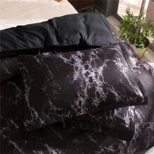 2/3pcs Soft Marbled Quilt Duvet Doona Cover Set Single Double Queen Super King Size With 2 Pillowcases For Bedroom Decor,Black Marbled Pattern Quilt Cover Set For Hotel Adults,Machine Wash,Polyester Fiber,Perfect For Back-To-School Season, Summer & Festival Gift,Multiple Sizes Available,Mother's Day - 黑色 - 查看 10