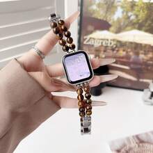 Adjustable Beaded Watch Band Compatible With Apple Watch Ultra 3/2/1 & Series 11 10 9 8 7 6 5 4 3 2 1, 38mm 40mm 41mm 42mm 44mm 45mm 46mm 49mm, Natural Stone Bracelet Strap For Women Jewelry Style - Multicolor - View 10