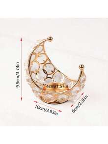 Metal Crystal Moon Candle Holder, Home Decor Metal Moon Candle Holder, Home Accents Holiday Party Wedding Decoration