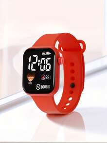 5/4pcs/Set Girls Fashion, Cute, Elegant LED Digital Display Electronic Watch Set, Suitable For Girls, Comes With Heart-Shaped Bracelet, Necklace, Earrings And Jewelry, Perfect For Daily Life, Vacation, Party, Travel, Back To School, Birthday/Holiday Decoration, An Ideal Gift For Girls On New Year And Valentine's Day - Multicolor - View 7