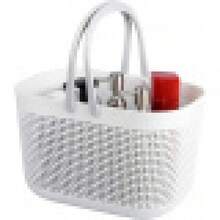 Cestas de Almacenamiento de Plástico con Asas, Canasta de Baño, Canastas Organizadoras, Organizador de Cubos de Ducha para Baño y Cocina (blanco) - 1 - Ver 4