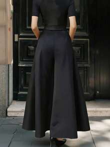 大码女式宽松休闲办公/通勤裤