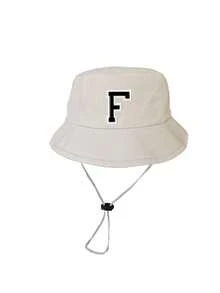 1 件装新生儿幼儿宝宝儿童嘻哈帽 A-Z 字母刺绣渔夫帽 男女童可调节后扣帽 户外休闲遮阳帽 1-3 岁 - 米色 - 查看 7