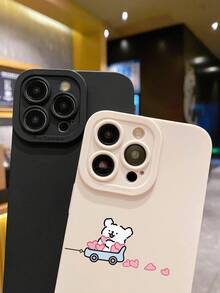 Bộ 2 ốp lưng điện thoại hình cặp cún dễ thương chủ đề Valentine, màu đen và be, chất liệu silicon mờ chống sốc, bảo vệ ống kính, hình trái tim, hình chó, phụ kiện dùng hàng ngày và làm quà tặng, ốp lưng đồng bộ, phụ kiện quà tặng, tương thích với iPhone - Nhiều màu - Xem 7