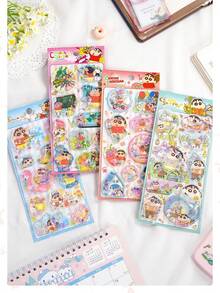 1pc Random Style 3D Silver Embossed Glass Window Sticker, Girls Crystal Scrapbooking Decorative Sticker, Suitable For Decorating Phone, Laptop, Luggage, Cup, Skateboard, Notebook And Guitar. Great For Daily Use, Children's Birthday Gifts, Back To School Supplies, Travel Accessories, And Teen Room Decor. - Multicolor - View 2