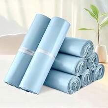 Bộ 10/20/50/100 túi chuyển phát nhanh dày dặn, chống thấm nước màu xanh nhạt, túi đóng gói bưu phẩm tự dán, túi xách tay có quai xách, túi đựng tài liệu và đồ dùng hậu cần. - Nhiều màu - Xem 8