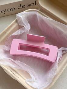 6个/1个 4.33英寸/11厘米 粉色心形芙蓉花发夹，轻巧塑料发饰，适合日常、休闲、派对、海滩、马尾辫、发髻、洗脸/洗头、化妆、搭配服装，优雅女士爪夹发夹 - 彩色 - 查看 14