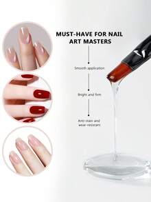 JIAZHICAI 15ml Transparent Base Coat & Top Coat Set, UV/LED Light Curing, Gel Nail Polish, Suitable For DIY Home Manicure Or Gift For Women - Clear - View 6
