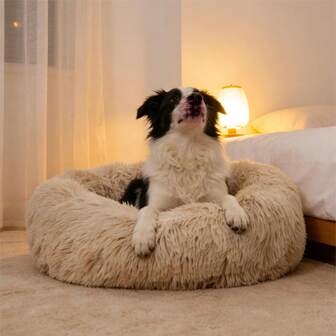 1개 회색 부드럽고 따듯한 높은 면화 채움 애완동물 매트, 중소형 고양이와 강아지를 위한 초탄력 애완동물 침대 매트, 사계절 적합