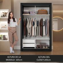 Ropero Closet Madesa Vivare 2 Puertas Corredizas N/B - Multicolor - Ver 5