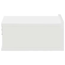 vidaXL Mesa de cabecera flotante blanca 40x30x15 cm madera de ingeniería - Blanco - Ver 7