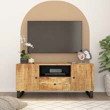 vidaXL Mueble TV 105x33,5x46 cm, mueble de madera y estructura de ingeniería - Marrón - Ver 2