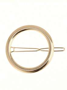 1pc Elegant Round Zinc Alloy Hair Clip.Selection Of High-Quality Zinc Alloy Material, Fine Polishing And Grinding, Texture Delicate And Shiny, Wear-Resistant And Corrosion-Resistant, Long-Term Use Is Still As New. Rounded Ring Design, Smooth And Soft Lines, Not Pulling Hair, Not Pressure Scalp, Both Elegant Style And Comfortable To Wear. A Variety Of Fresh Colors To Choose From, Easy To Adapt To Daily Commuting, Dating And Other Scenarios, Easy To Fix The Hairstyle, Add Exquisite Details To The Modeling, Is To Enhance The Sense Of Atmosphere Of The Practical Accessories. - 金色 - 查看 5