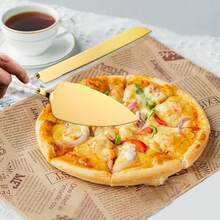 1 Set Stainless Steel Cake Server And Cutting Tools With Unique Ceramic Handles, Elegant Baking Utensils Including Pizza Server, Cake Scraper And Fork, Suitable For Wedding, Birthday, Party, Thanksgiving, Father's Day, Mother's Day And Other Occasions, Multi-Functional Kitchenware - White - View 7