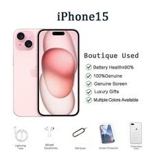 Apple 二手苹果 iPhone 15 OLED 平面屏幕，6.1 英寸，128/256GB，成色良好，双卡双待，运行流畅，轻巧便携，适合健身房和运动时作为备用手机使用，可播放音乐。 - 粉色 - 查看 9
