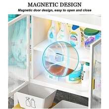 ccEstante de Almacenamiento Multifuncional de 2 Niveles sobre el Inodoro con Puerta de Armario Estante Organizador de baño Independiente Estante de Inodoro Establenn - como en la foto - Ver 6